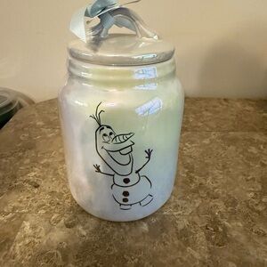 Rae Dunn White Olaf Ceramic Jar with Lid